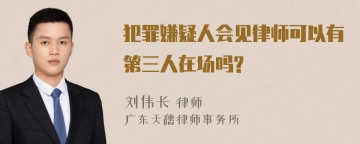 犯罪嫌疑人会见律师可以有第三人在场吗?