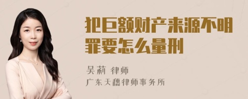 犯巨额财产来源不明罪要怎么量刑