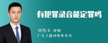 有犯罪录音能定罪吗