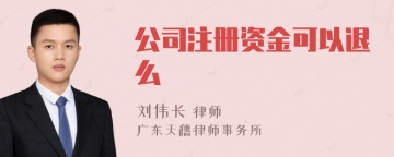 公司注册资金可以退么