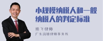 小规模纳税人和一般纳税人的判定标准