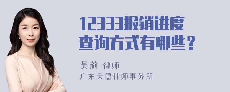 12333报销进度查询方式有哪些？