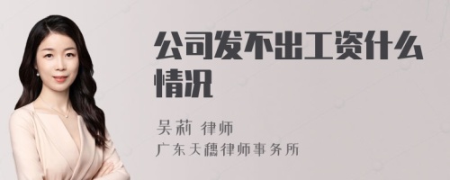 公司发不出工资什么情况