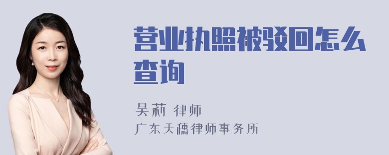 营业执照被驳回怎么查询