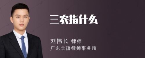 三农指什么