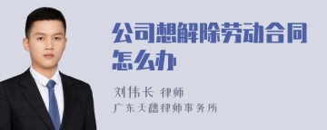 公司想解除劳动合同怎么办