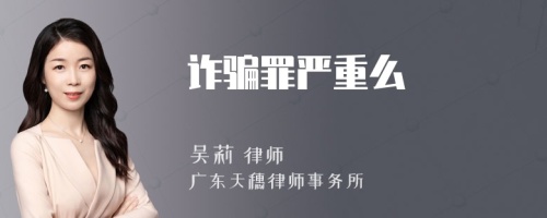 诈骗罪严重么