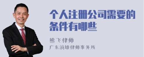 个人注册公司需要的条件有哪些