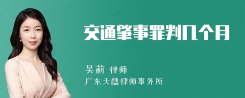 交通肇事罪判几个月