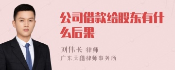 公司借款给股东有什么后果