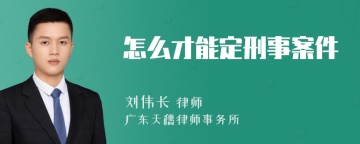 怎么才能定刑事案件