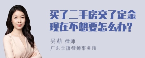 买了二手房交了定金现在不想要怎么办?