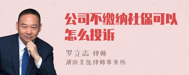 公司不缴纳社保可以怎么投诉