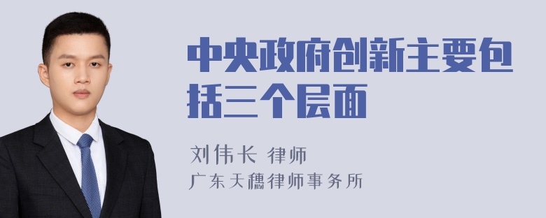 中央政府创新主要包括三个层面