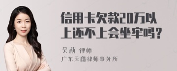 信用卡欠款20万以上还不上会坐牢吗？