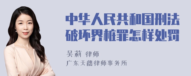 中华人民共和国刑法破坏界桩罪怎样处罚