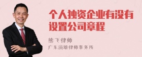 个人独资企业有没有设置公司章程