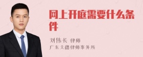 网上开庭需要什么条件