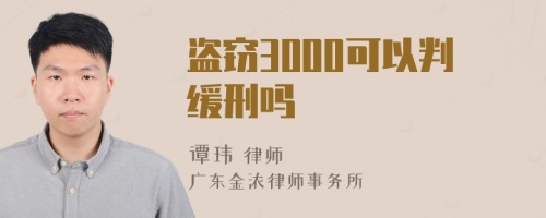 盗窃3000可以判缓刑吗