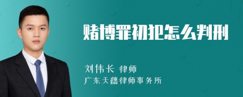 赌博罪初犯怎么判刑