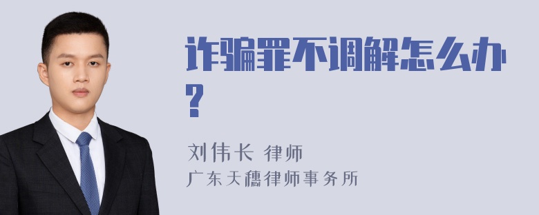 诈骗罪不调解怎么办?