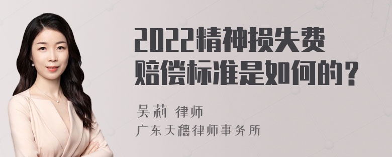 2022精神损失费赔偿标准是如何的？