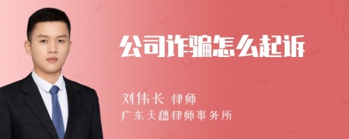 公司诈骗怎么起诉