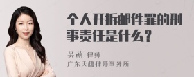 个人开拆邮件罪的刑事责任是什么？