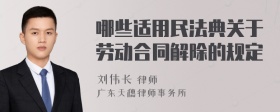 哪些适用民法典关于劳动合同解除的规定