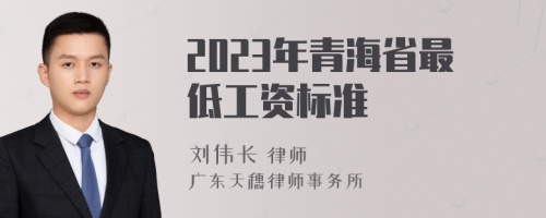 2023年青海省最低工资标准