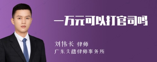 一万元可以打官司吗