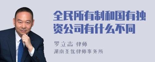 全民所有制和国有独资公司有什么不同