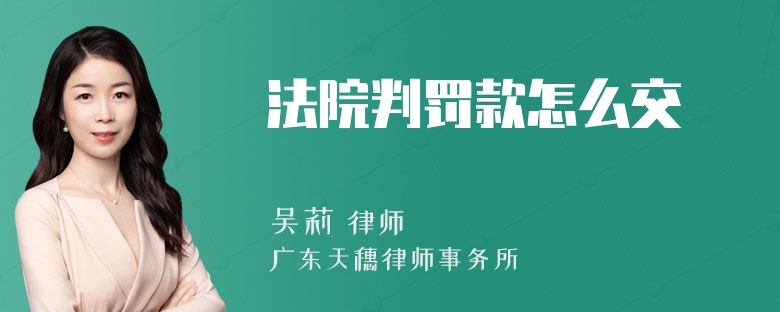 法院判罚款怎么交