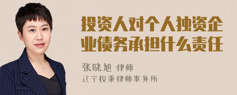 投资人对个人独资企业债务承担什么责任