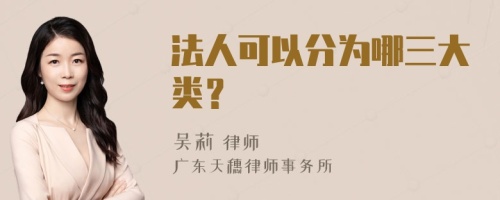 法人可以分为哪三大类？