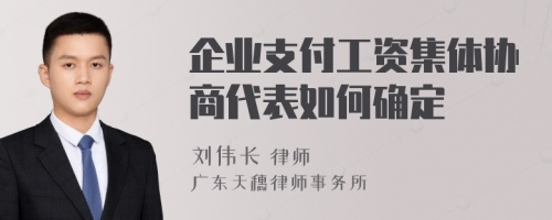 企业支付工资集体协商代表如何确定