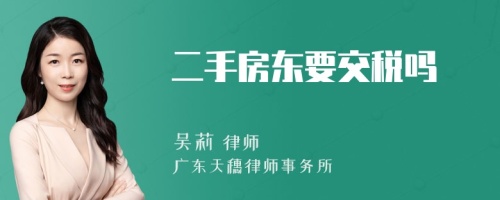 二手房东要交税吗