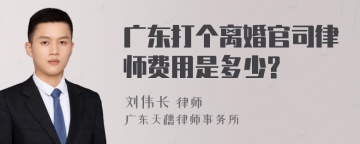 广东打个离婚官司律师费用是多少?