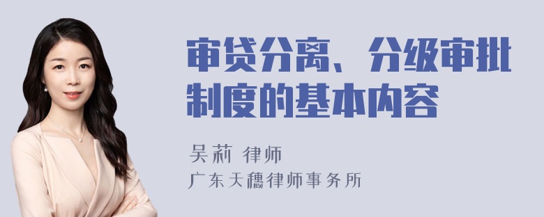 审贷分离、分级审批制度的基本内容