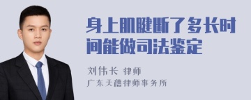 身上肌腱断了多长时间能做司法鉴定