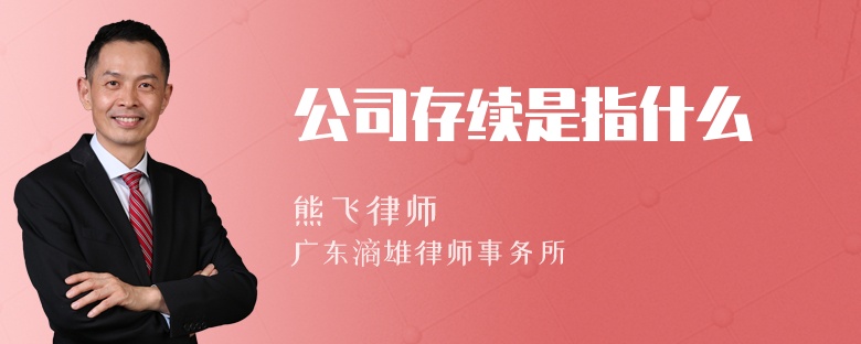 公司存续是指什么