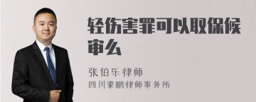 轻伤害罪可以取保候审么