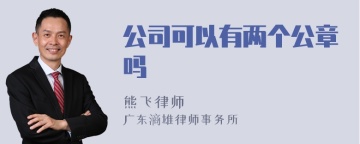 公司可以有两个公章吗