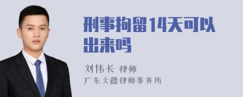 刑事拘留14天可以出来吗