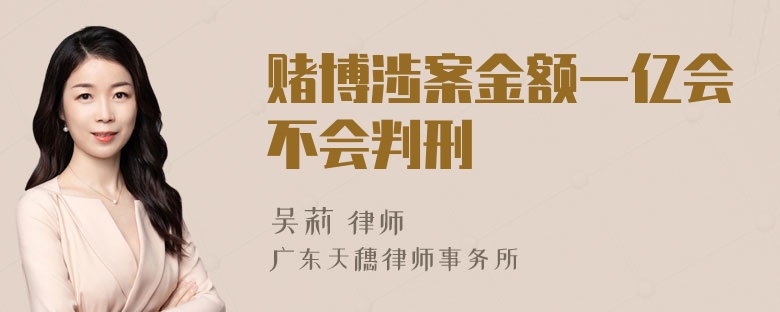 赌博涉案金额一亿会不会判刑