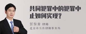 共同犯罪中的犯罪中止如何实现？