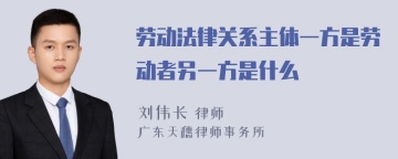 劳动法律关系主体一方是劳动者另一方是什么