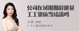 公司在试用期辞退员工工资应当结清吗