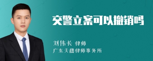 交警立案可以撤销吗