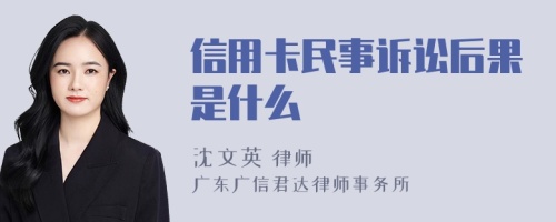 信用卡民事诉讼后果是什么